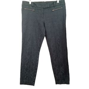 Mossimo Brocade Black Midrise Ankle Pants Size 14